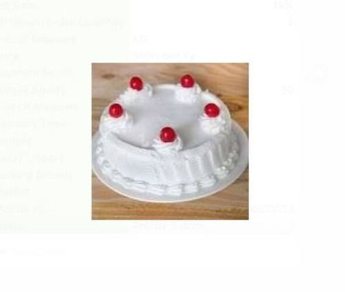 100 Percent Fresh And Eggless Vanilla Cake Natural Tasty With Cherry Toppings