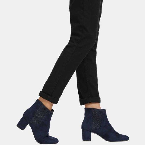 Casual And Party Wear Blue High Heels Stylish Ladies Leather Ankle Boots  Insole Material: Pvc