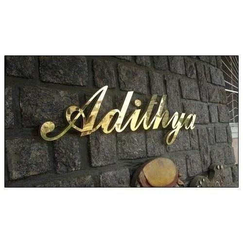 Golden Good Quality Acrylic Modern Gold Name Plates Name Plate Size Customized 