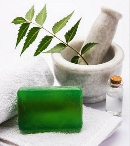 Handmade Herbal Green Neem Organic Soap With Square Shape And Skin Friendly