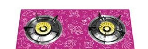 High Efficiency Burners With Smart Glass Top 2 Burner Open Pink Gas Stove