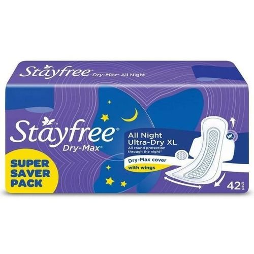 Pack Of 42 Pieces, Disposable Stayfree Secure Cottony Sanitary Pads With Wings