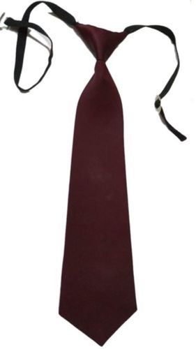100 Percent Polyester Fabric And Machine Wash, Kids Plain School Tie Maroon Color
