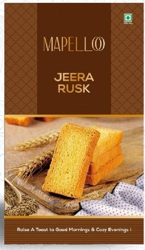 Brown Colors Delicious Taste And Small Discs Mouth Watering Mapello Jeera Rusk 