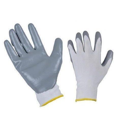 Blue Industrial Full Fingered Chemical Resistant Nitrile Coated Safety Gloves