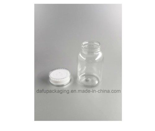 Transparent Round Shape Pet 130Ml Clear Plastic Medicine Pill Bottle With Flip Top Cap