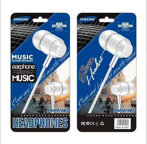 White Samsung High Base Earphone With Mic And High Treble Bass Performance