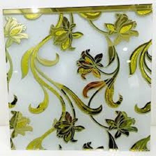 White And Golden Scratch-resistant Lightweighted Designer Glass For Decorative