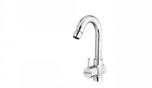 Round  Chrome Finish And Shiny Look Stainless Steel Swan Neck Water Tap For Kitchens, 800Gm