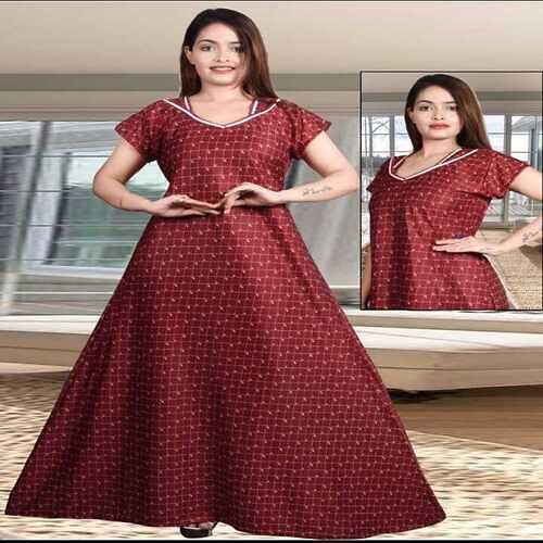 All Pure Cotton Short Sleeves Printed Pattern Ladies Nightey Fabric With S,  M, L, Xxl Size at Best Price in Meerut
