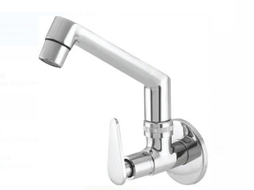 Chrome Platin Wall Mounted Stainless Steel Polished Long Body Push Tap