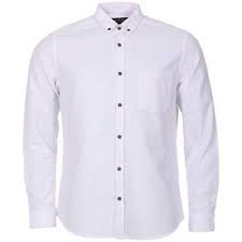 Comofrtable Lightweight Pure Cotton Full Sleeve Plain White Mens Casual Shirt With Collar Age Group: Adult