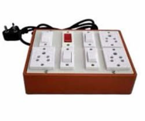 White Portable Electrical Switch Board With 3 Switch