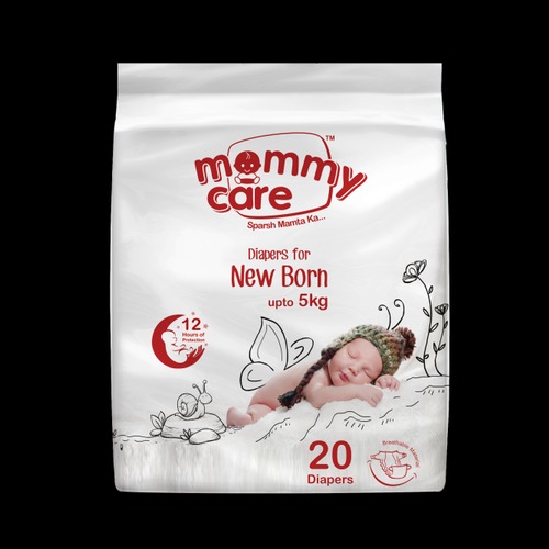 आपके शिशुओं की त्वचा पर सफेद मुलायम और लीकेज प्रूफ मम्मी केयर डिस्पोजेबल बेबी डायपर