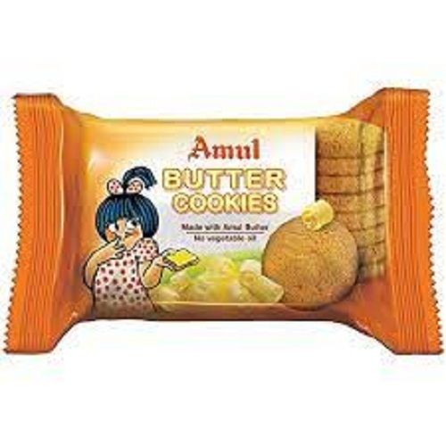 Sweet And Delicious Healthy Round Shaped Brown Amul Butter Cookies