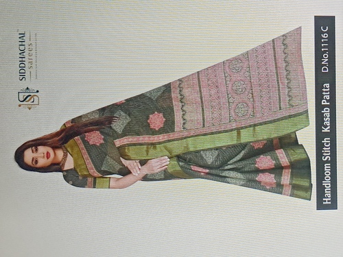 Handloom Stitch Kasab Patta Silk Saree - Multi Color Printed Fabric, Perfect for Casual Wear, Formal Events & Parties