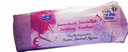 Janaushadhi Suvidha Unscented Cotton Sanitary Napkins, Pack Of 10 Pieces
