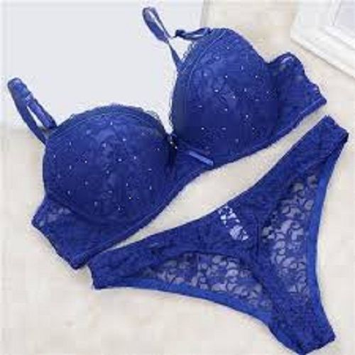 Women's Comfortable And Breathable Blue Stylish Cotton Net Bra