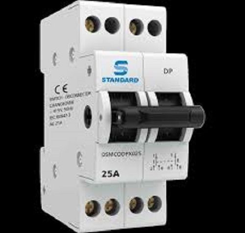 White Easy To Install Heat Resistance Manual 25a Standard 2 Pole Mcb ...