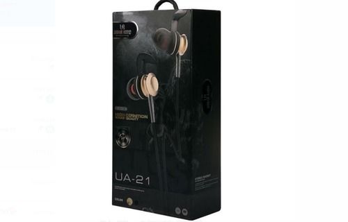 Light Weight Urban Audio Black And Golden Wired Earphone For Calling Design: Bar