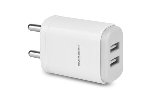 Lightweight Easy To Carry Fast Charging White Dual Usb Port Wall Mobile Charger (Awc-29) Body Material: Plastic