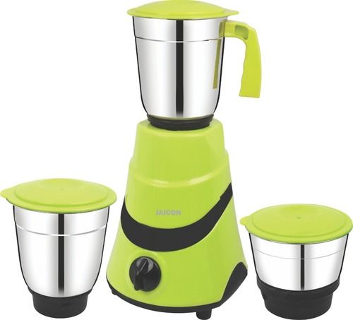 Green Semi Automatic Electric Mixer Grinder 550 Watt With 3 Stainless Steel Jars