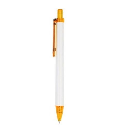 Sturdy Construction And Soft Grip With White And Orange Plastic Cover Ball Pen  Size: Regular