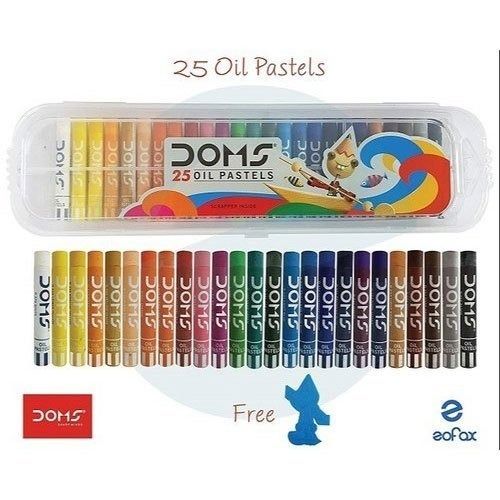 Rectangular Doms Offering Wax Oil Pastels With 25 Smooth Shades For School, Kids