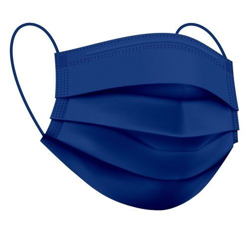 Oval Easy To Use, Light Weight And Nominal Rates Medical Purpose Non Woven Navy Blue Disposables Mask 