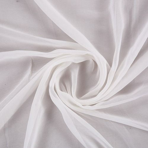 Washable 100% Pure Cotton White Color Viscose Georgette Fabrices For Garments, 54 Width