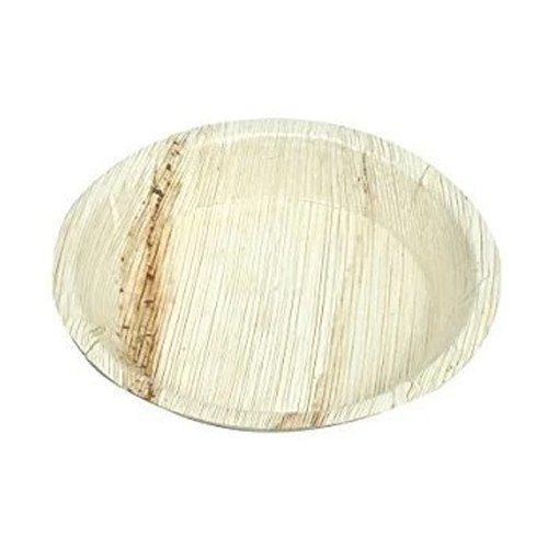 6 Inch Brown Color Plain Areca Leaf Plate With Round Shape, Eco Friendly