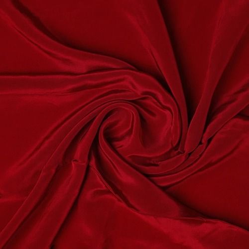 Anti Wrinkle And Comfortable Red Color 100% Pure Chinon Fabric, 60 Gms