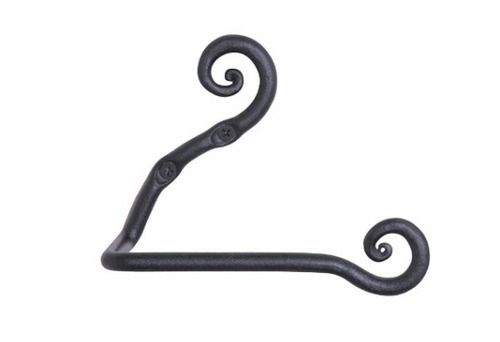 Round Black Hand Forged Wrought Iron Toilet Paper Holder For Bathroom Fitting