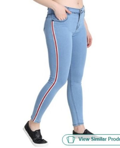 Classic Rhinestone Premium Women's Stretch Skinny Fit BLUE Denim Jeans Pants  | eBay