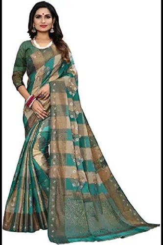 Ladies Party Wear Skin Friendly Multicolored Printed Banarasi Art Silk Saree