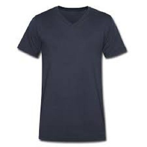 Men'S Short Sleeves V Neck Summer Wear Breathable Black Cotton T-Shirts Age Group: 20-25