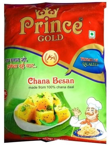 Prince Gold प्रीमियम क्वालिटी का शुद्ध चना दाल बेसन पाउडर उच्च पोषक तत्वों के साथ कार्बोहाइड्रेट: 58 ग्राम (G) 