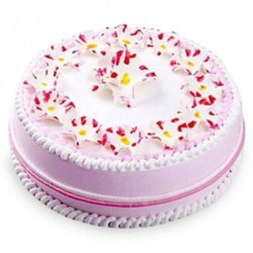 Round Vanilla Daisy Christening Cake With Sweet And Delightful Taste And Delicious Flavor