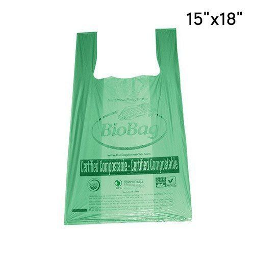 U Cut Plain Compostable Carry Bag For Shopping