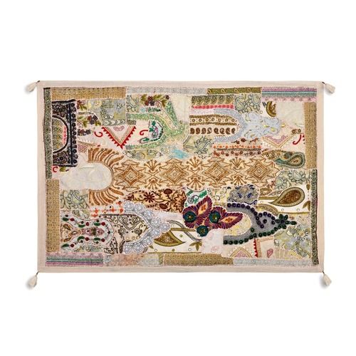 Multi Color Wall Hanging Vintage Embroidered Tapestry Patchwork For Indoor Wall Decoration