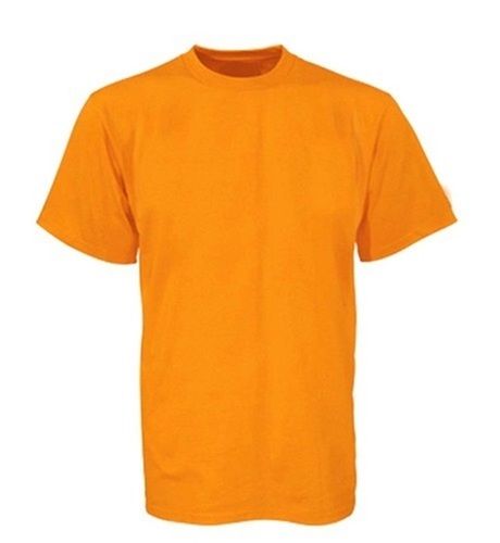 100 Percent Pure Cotton Hosiery Orange Casual Round Neck Plain T Shirts  Age Group: 20-28