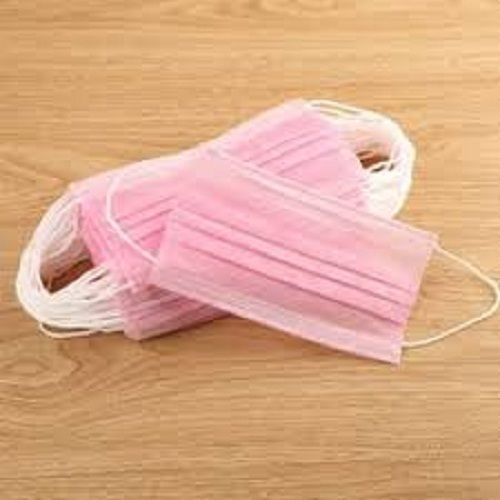 Anti Bacterial Breathable Pink Face Mask With Adjustable Ear Loops