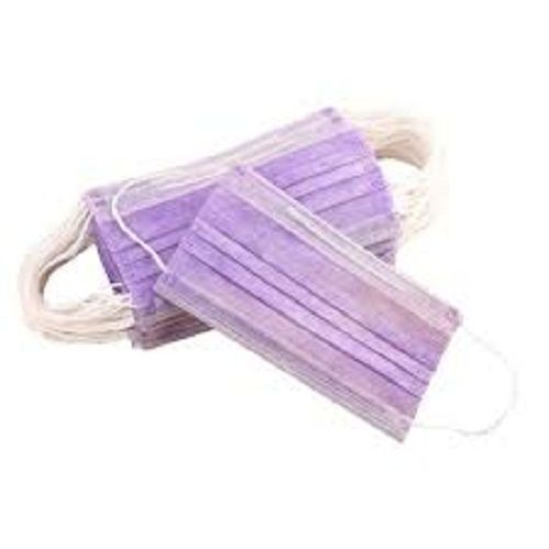 Anti Bacterial Breathable Purple Disposable Face Mask With Adjustable Ear Loop Age Group: Suitable For All Ages