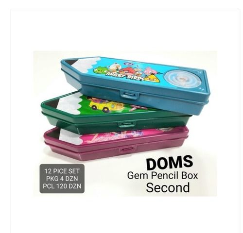 Light Weight Designer Plastic Doms Gem Pencil Box For School, Office And Stationary