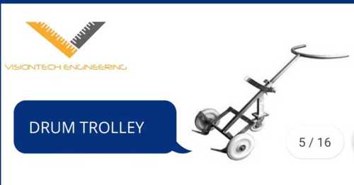 Drum Trolley For Industrial Usage, Grey Color And Mild Steel Metal, 880 Mm Height Frequency (Mhz): 50 Hertz (Hz)