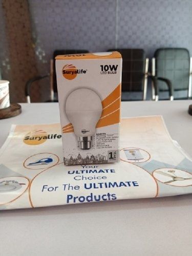 White Highly Durable And Rust Resistant Aluminum Led Bulb, Cool Daylight, 10 W