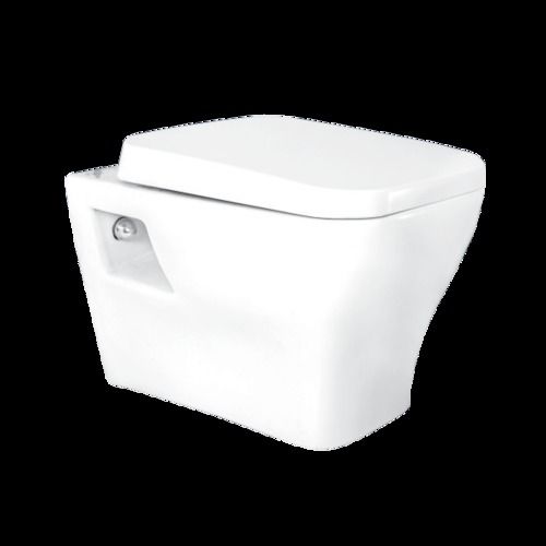 Square Plain White Color Wall Mounted Type Ceramic Toilet Seat