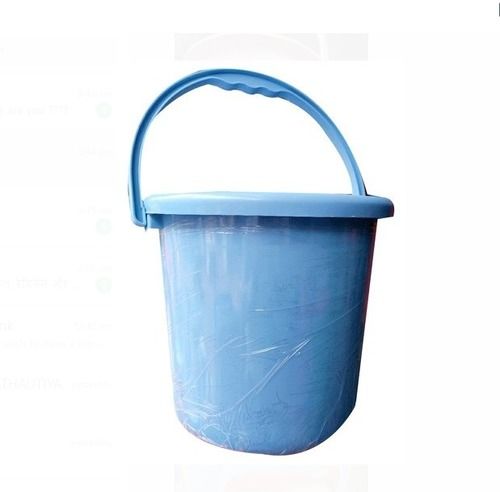 Round Shape And 13 Liters Blue Unbreakable Plastic Bucket