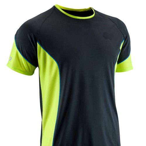 Stylish, Light Weight, Resistant To Sweat Black And Green Cotton Mens Sports T Shirts