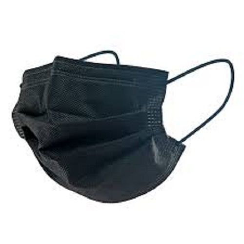 Three Ply Breathable Black Disposable Face Mask With Comfortable Air Loop